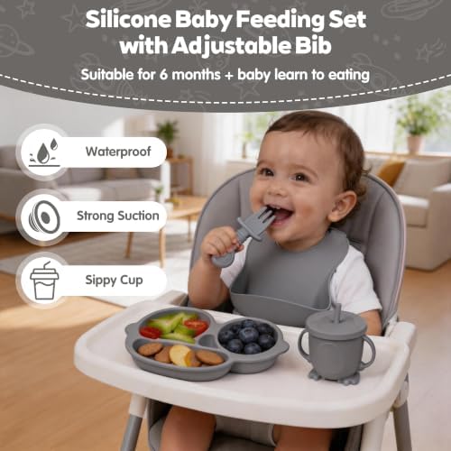 Silicone Baby Feeding Set, Miicasa Baby Led Weaning Supplies Kit - Image 5