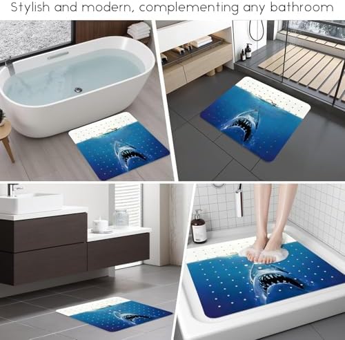 Bathtub Mat Non Slip, Shark Square Bath tub Mat Shower Floor Mat - Image 6