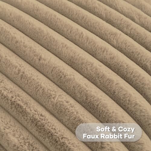 FUTEI Pack of 2 Faux Fur Throw Pillow Covers 20x20 Inch - Image 2