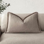 Foindtower Decorative Linen Fringe Lumbar Throw Pillow Covers Cozy Boho by Foindtower
