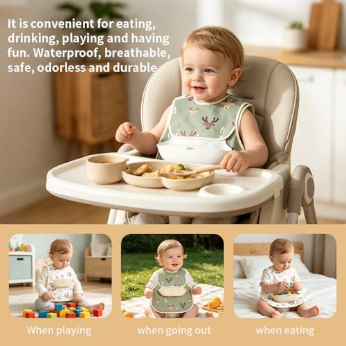 Baby Bib for Eating | Waterproof Baby Smock Bib Shirt | Baby Feeding & Baby - Image 7