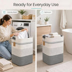 Laundry Hamper, Cotton Rope Laundry Basket - Image 2