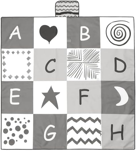 High Chair Mat, Water Resistant and Machine Washable, Lattice Alphabet Stars by Warmself
