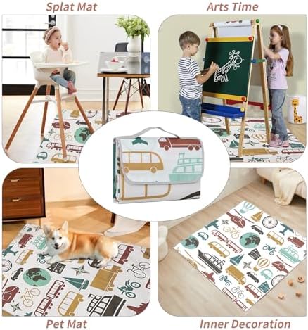 Insular Baby Splat Mat for Under High Chair/Arts/Crafts, Anti Slip and - Image 3