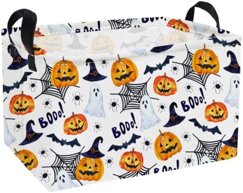 Essme Rectangular Halloween Basket, Ghost Storage Bins Organizer by ESSME