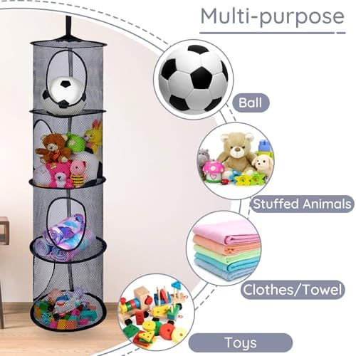 Basumee Hanging Stuffed Animals Storage, 2 Pack Mesh Plush Storage - Image 5