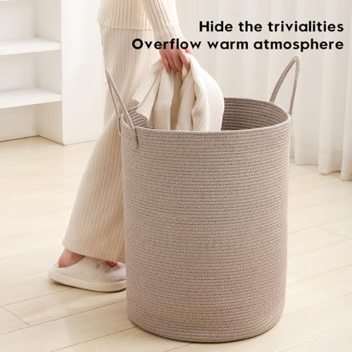 Laundry Basket Hamper Tall Rope Storage Woven - Image 2