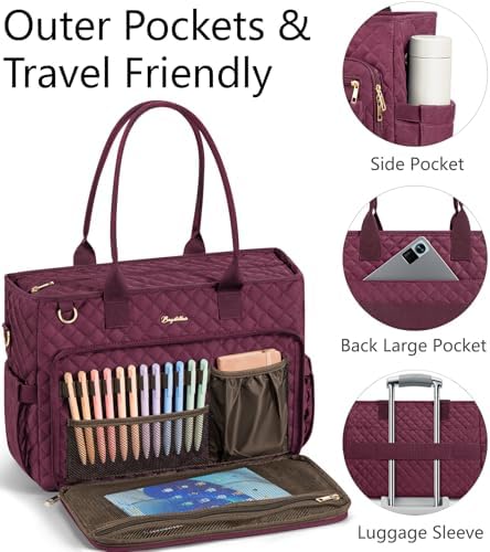 Bagstellar Teacher Tote Bag for Women, 15.6" Laptop Work Tote Computer Bag - Image 6