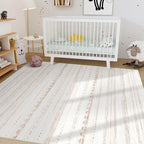 Nakagishi Boho 3x5 Area Rug Living Room Rugs Machine Washable Beige/Brown - Image 6
