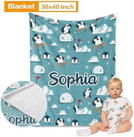 Custom Crib Bedding Set for Boys Girls Gifts Penguin Design Color15 - Image 2