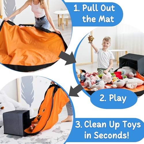 XL Toy Storage Organizer with Play Mat - Image 3