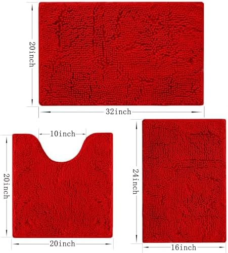 Bathroom Rugs Sets 3 Piece Non Slip, Bath Rugs - Image 3