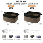 65L Laundry Basket with Handles, Woven Blanket Basket - Image 2