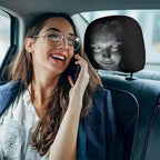 2pcs Headrest Covers for Cars, Ghost Face Headrest Covers, Scary Face Printing - Image 4