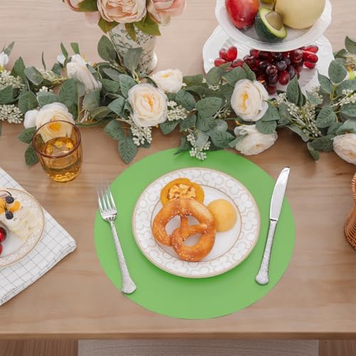 SHACOS 100 pcs Round Paper Placemats Disposable 13 inch Colored Paper Place Mats - Image 2