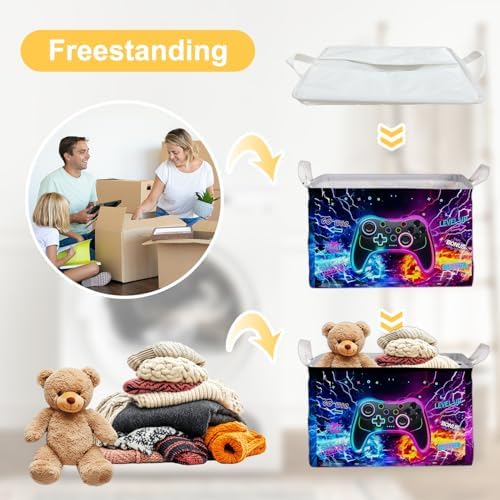 Gamer Console Storage Box, Foldable Waterproof Toy and Clothes Storage Box - Image 3