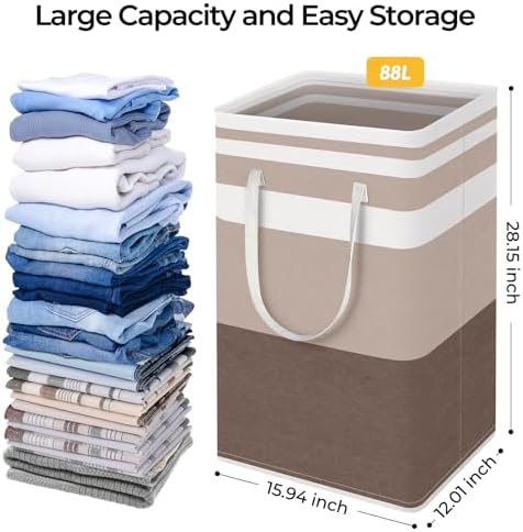 HomeHacks 2 Pack Large Laundry Baskets, Laundry Hampers Bags - Image 4