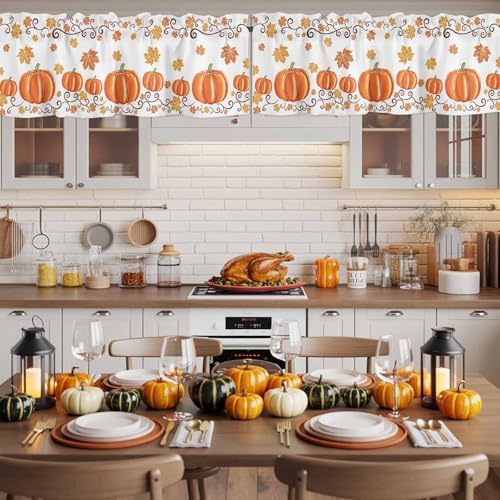 Vandarllin Fall Maple Leaves Kitchen Curtains Valances - Image 6