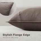 Foindtower Decorative Linen Lumbar Throw Pillow Covers 12x20 Light Coffee - Image 3
