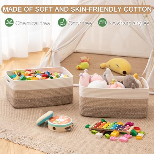 OIASKET Large Storage Basket for Organizing, Woven Rope Basket for Shelves - Image 4