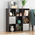 Whitmor 9 Cube Storage Organizer, 3 Tier Stackable MDF Wood Bookcase, Open by Whitmor
