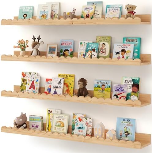 Shario Nursery Book Shelves, Scalloped Shelves, Wall Book Shelves by Welcome