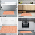 Yeaban Chenille Dusty Pink Bathroom Rug 26"x44", Non-Slip Rubber Backing - Image 5