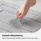 GRANNY SAYS Gray Bathroom Rug 36" x 24", Non-Slip Microfiber Bath Mat - Image 4