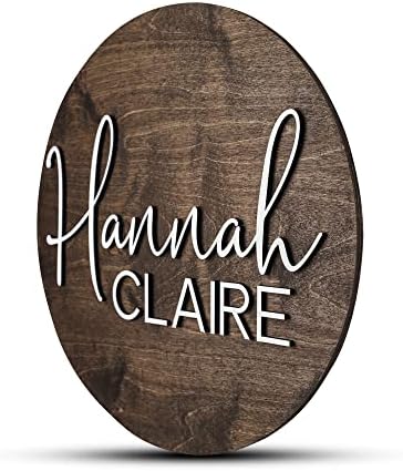 Custom Round Nursery Name Sign, Personalized Wooden Wall Plaque, Baby Shower - Image 2