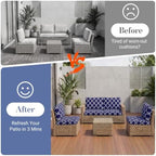8Pcs Patio Cushion Covers Stretch Outdoor Furniture Protector Slipcovers - Image 5