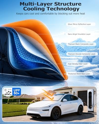 Weektic Windshield Sun Shade Umbrella, Sun & Heat Protection, Keep Vehicle Cool - Image 3