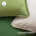 Foindtower Decorative Linen Fringe Lumbar Throw Pillow Covers Cozy Boho - Image 4