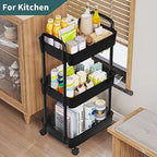 EZ COZY 3 Tier Rolling Cart, Plastic Diaper Cart Organizer - Image 5