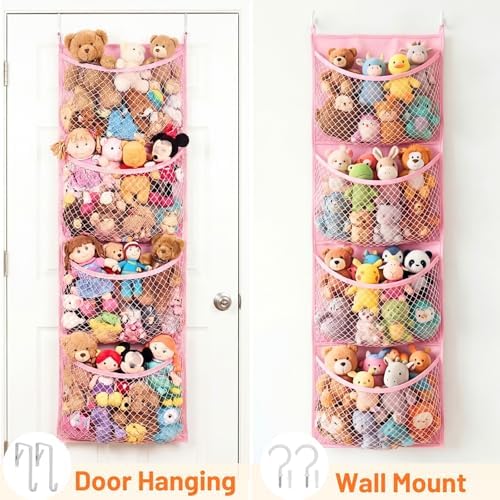 Over The Door Stuffed Animal Storage, Cotton Toy Organizer - Image 5