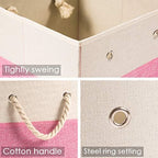 PRANDOM Large Foldable Cube Storage Bins 13x13 inch Fabric Linen Storage - Image 4