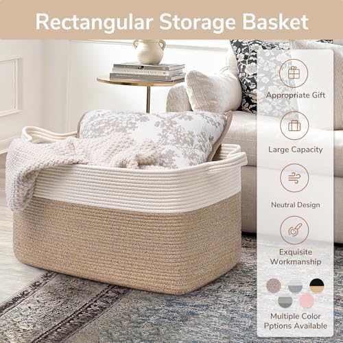 Goodpick Large Woven Rope Blanket Basket - Image 7