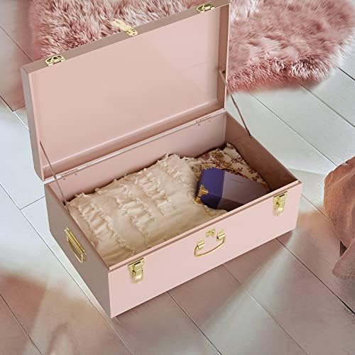Vixdonos Decorative Metal Box Storage Trunks Set of 2 College Dorm Chest - Image 7