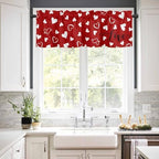 Vandarllin Red Valentine's Day Kitchen Curtains and Valances Set, Valentines - Image 4