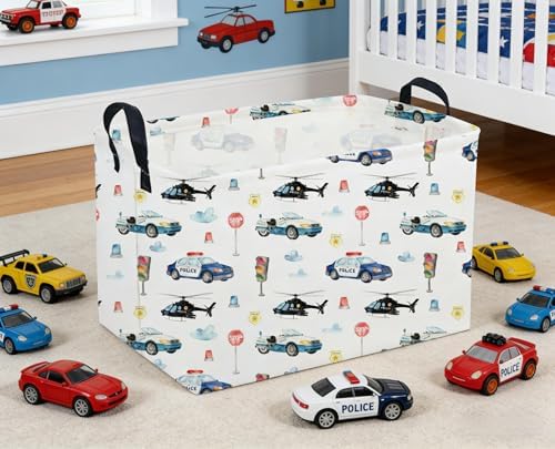 Sanjiaofeng Rectangular Police Car Storage Basket, Boys Toy Storage Bin - Image 5