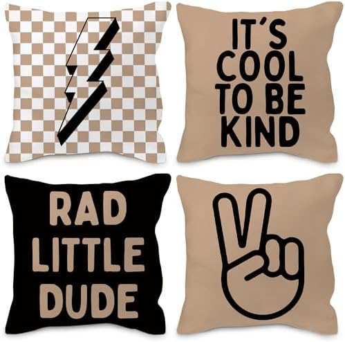 Brown Boy Pillow Covers 18x18 by Nvotell