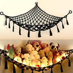 Cotton Stuffed Animal Organizer, Handmade Macrame Hanging Net Hammock by Yewiwin