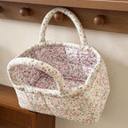 Small Storage Basket Organizer, Mini Fabric Floral Storage Baskets - Image 4