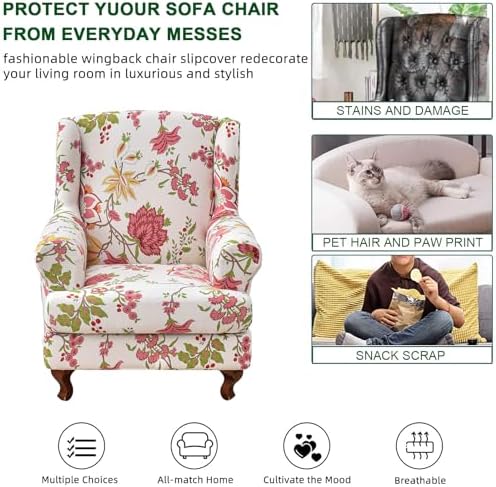 CRFATOP Wingback Chair Covers Stretch Armchair Slipcovers - Image 3