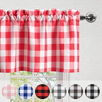 Hiasan Buffalo Plaid Curtains Valances, 60W x 18L, 1 Panel - Image 3
