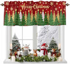 Vandarllin Christmas Kitchen Curtains Valances by VandarllinHomeKitchenDecor