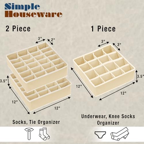 Simple Houseware Sock Drawer Organizer, 3 Pack - Image 2