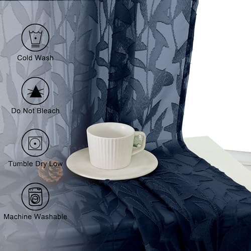 Lecloud Leia Navy Blue Sheer Valances - Image 4
