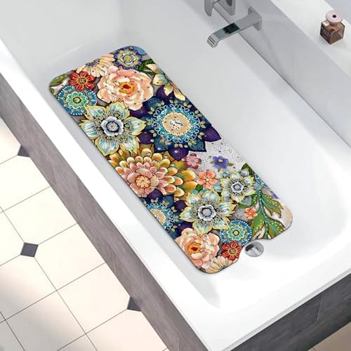 Bathtub Mat Non Slip, Bohemia Extra Long Bath tub Mat Shower Floor Mat - Image 5
