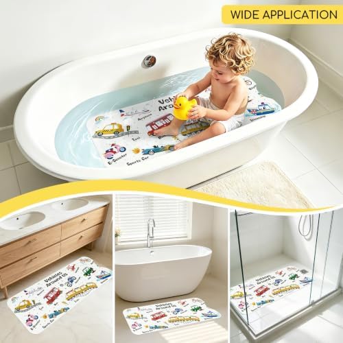 Baby Bathtub Mat Non Slip, Machine Washable, Transportation - Image 7