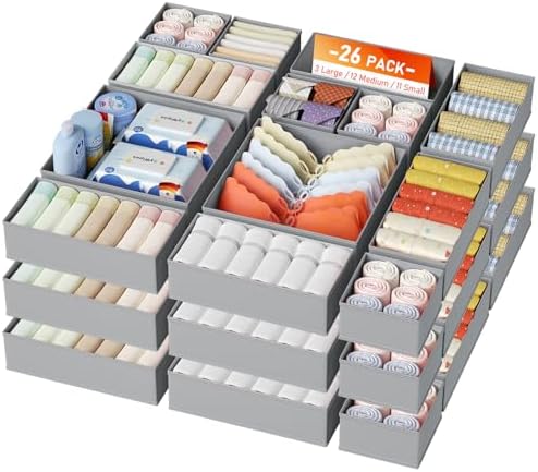 DIMJ Drawer Organizer Clothes, Foldable Closet Organizers and Storage, Fabric by DiMJ